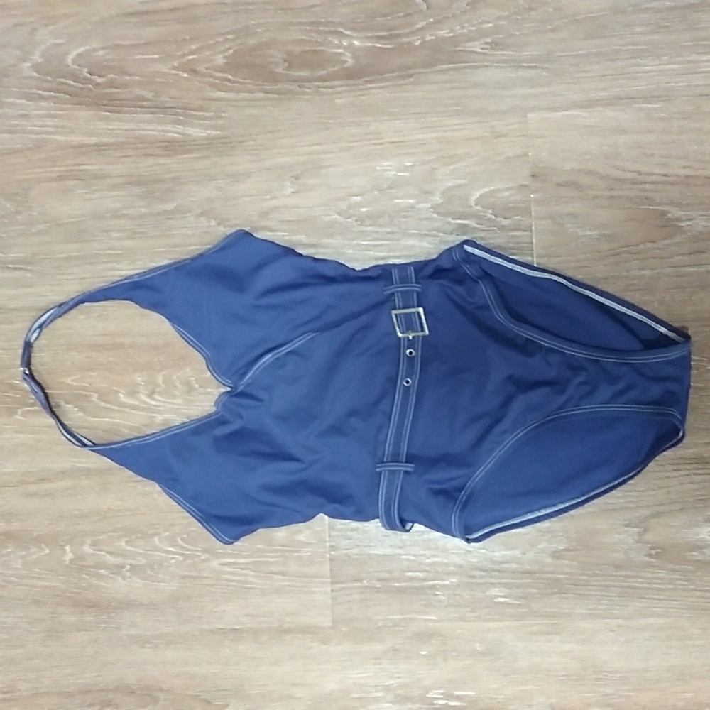 (S) Swim Etc. Nautical One Piece Swimsuit Classic Pool Sailor Vacation Coastal
